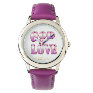 Relógio De Pulso Deus É Amor Agrainofmustardseed.com Roxo
