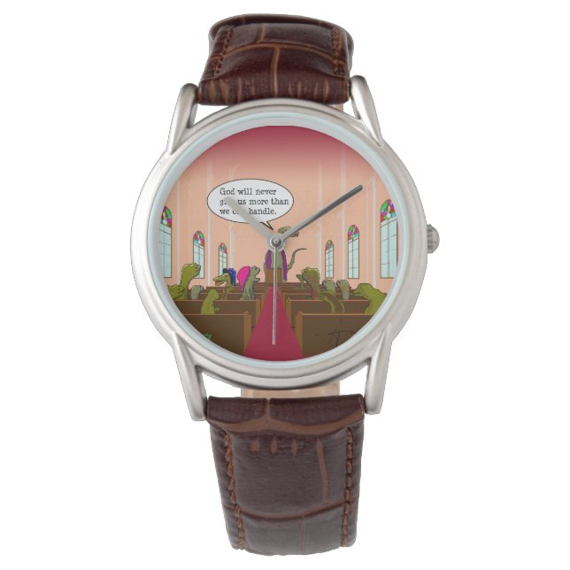 Relógio De Pulso Deus Nunca Nos Dá Mais Do Que Podemos Lidar (Frente)