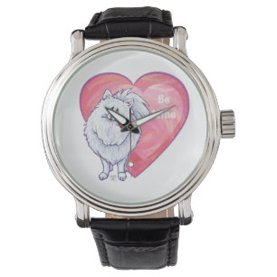 Relógio De Pulso Dia dos namorados branco de Pomeranian