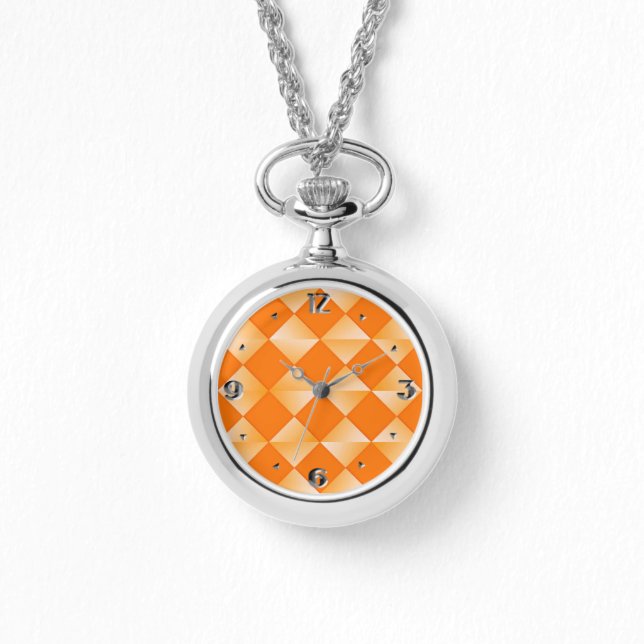 Relógio De Pulso Diamantes Satin do Século médio - laranja-mandarin (Frente)