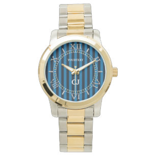 Relógio De Pulso Discagem Vertical Azul Personalizada