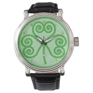 Relógio de pulso do Shamrock Verde