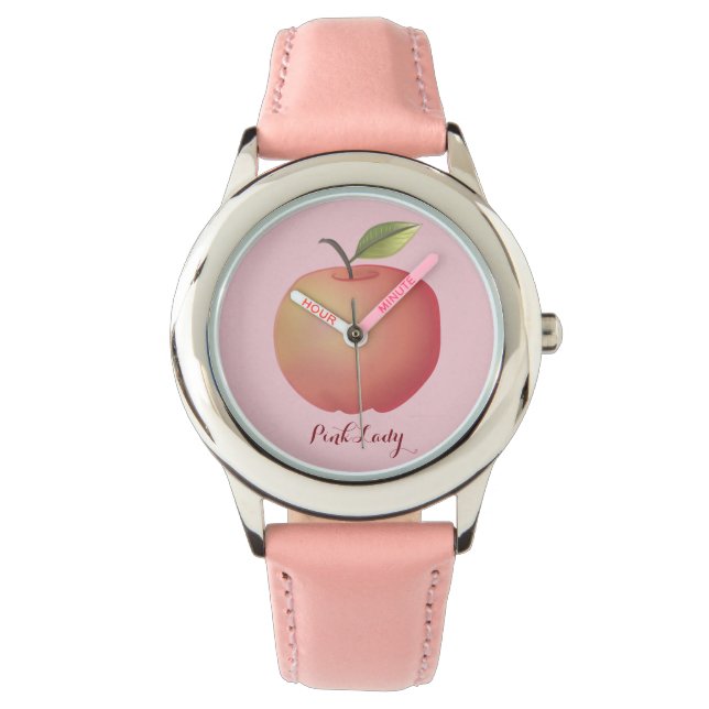 Relógio De Pulso Doce Maçã Rosa Fofa (Frente)
