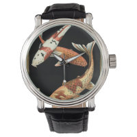 Dois Koi Goldfish japoneses em preto