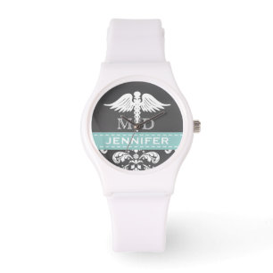 RELÓGIO DE PULSO DOUTOR PERSONALIZADO AQUA CADUCEUS QUADRO