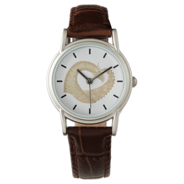 Relógio De Pulso Dragão cardíaco Sandstone em branco (Frente)