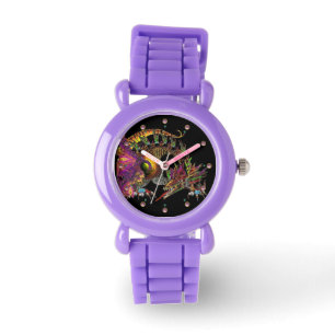 RELÓGIO DE PULSO DRAGÃO/FANTASY DRAGON EM DOURADO E PRETO