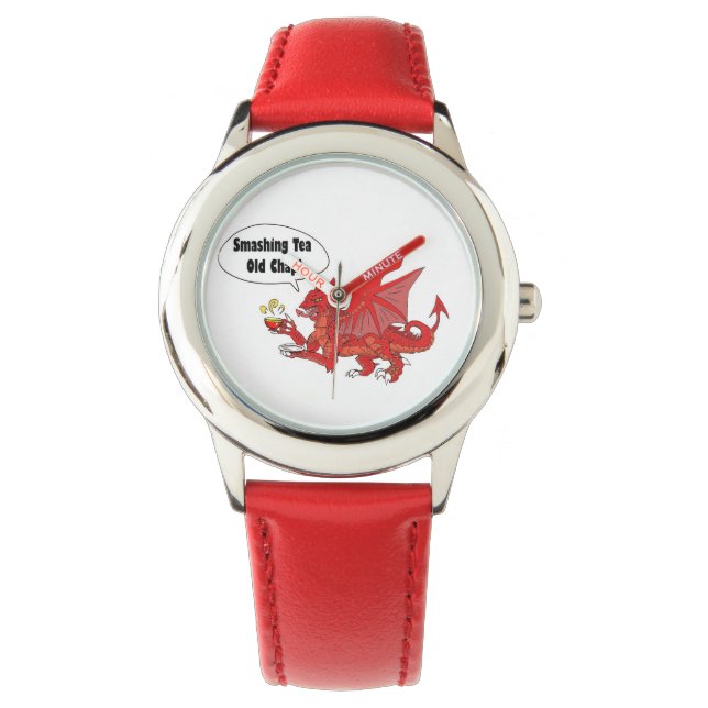 Relógio De Pulso Dragão Vermelho de Gales (Frente)