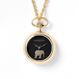 Relógio De Pulso Elefante Monograma Dourado