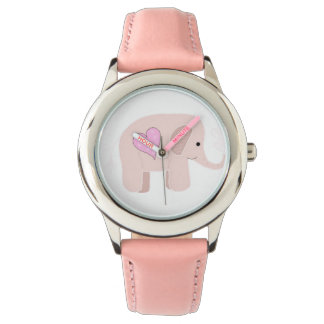 Relógio De Pulso Elefante Rosa