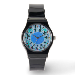Relógio De Pulso ENERGIA SOLAR SOLAR/ Azul Água, Branco, Preto