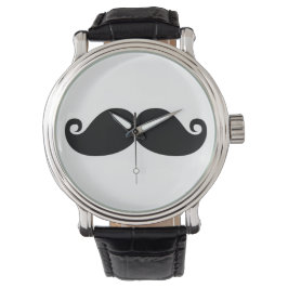 Relógio De Pulso Engraçado Vintage Black Mustache