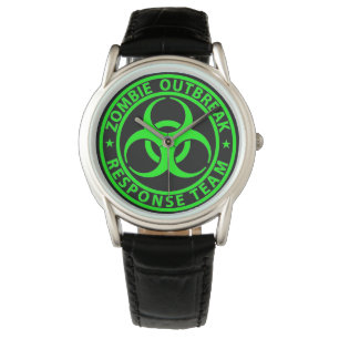 Relógio De Pulso Equipe de Resposta a Surtos de Zumbis Verde Neon