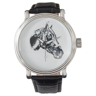 Relógio De Pulso estilo carimbo de cabeça de cavalo