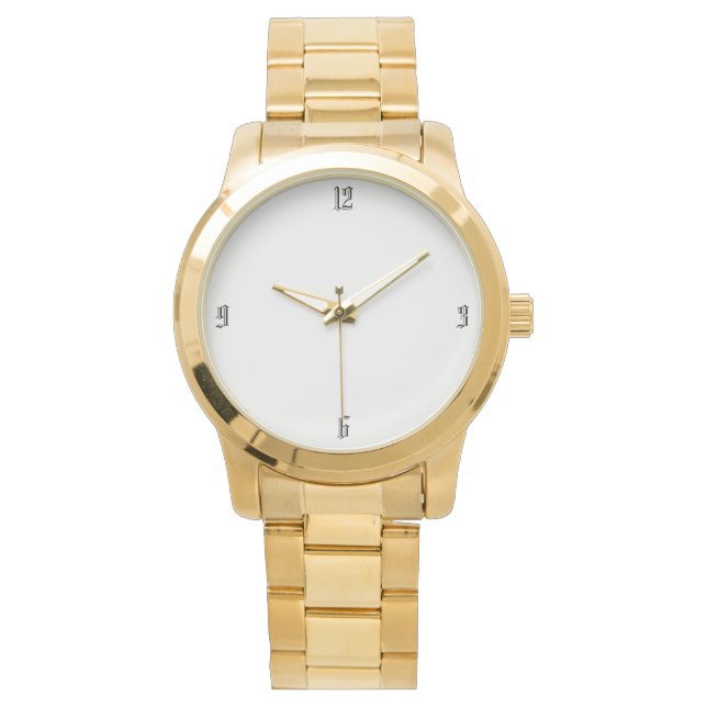 Relógio de Pulso Estilo Pulseira Dourado Antigo (Frente)