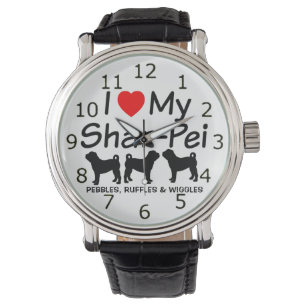 Relógio De Pulso Eu Amo O Meu "Shar Pei Dogs Watch" chinês
