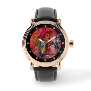 Relógio De Pulso EXCALIBUR, Magin Sword Red Purple Blue Fantasy