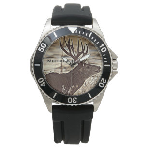 Relógio De Pulso Fanfarrão grande do Whitetail da cremalheira