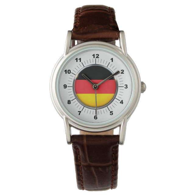 Relógio de pulso feminino com pulseira de couro ma (Frente)
