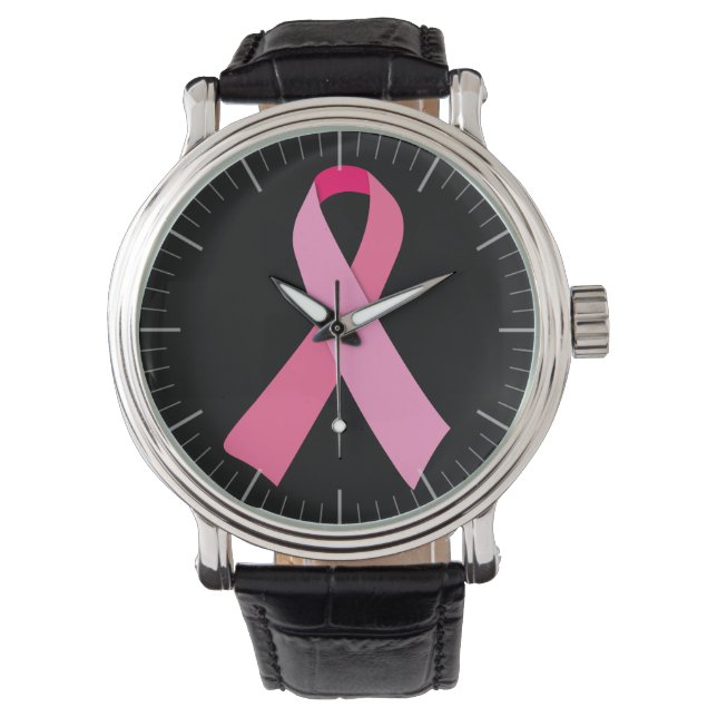 Relógio De Pulso Fita Rosa (Frente)