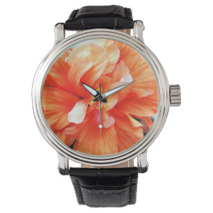Relógio De Pulso Flor alaranjada