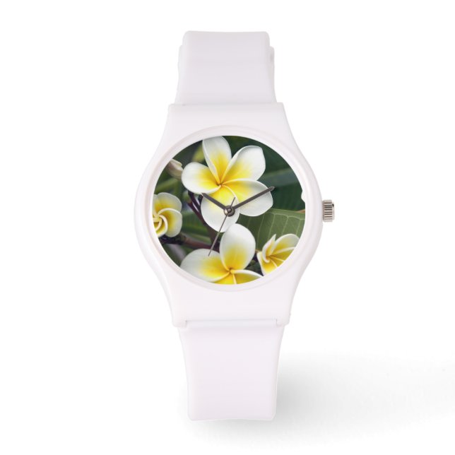 Relógio De Pulso flor de frangipani Ilhas Cook (Frente)