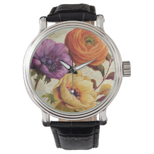 Relógio De Pulso Floral na flor completa