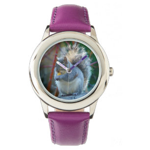 Relógio De Pulso Fluffy chubby Squirrel comendo Watch