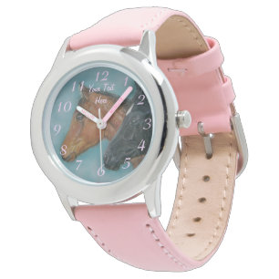 Relógio De Pulso fofo de cavalo preto