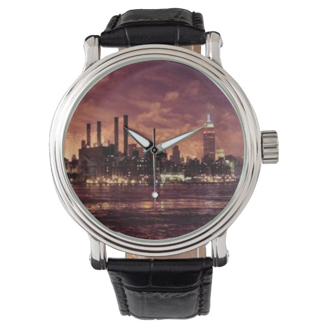 Relógio De Pulso Fogos de artifício do quarto de julho atrás de Man (Frente)