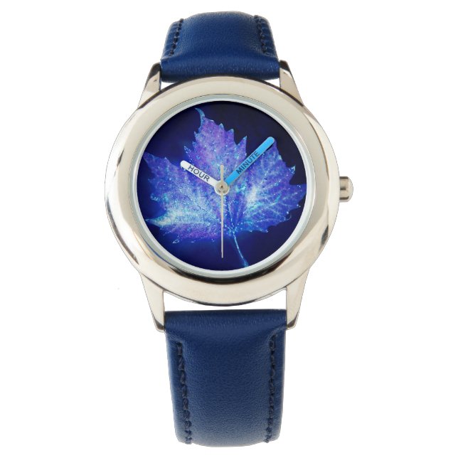 Relógio De Pulso Folha de Brilho Elétrico Azul (Frente)