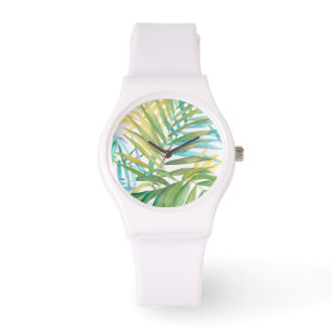 Relógio De Pulso Folhas de Palma Tropicais