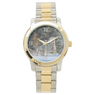 Relógio De Pulso Foto de Cavalo Branco Espirituado e Equídeo de Nev