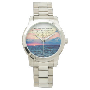 RELÓGIO DE PULSO FOTO ESPIRITUAL JOHN 3:16