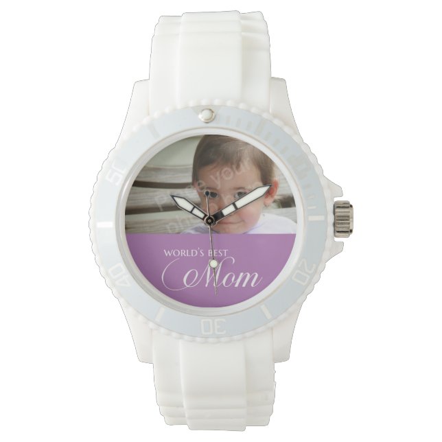 Relógio De Pulso Foto personalizada da Melhor Mãe do Mundo (Frente)