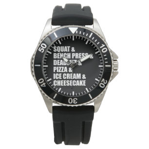 Relógio De Pulso Funny Bodybuilding Gym Pizza Sorvete Queijo