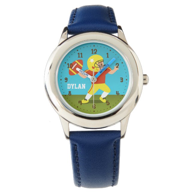 Relógio De Pulso Futebol bonito com o Helmet Kids Name Watch (Frente)