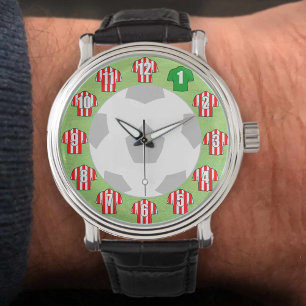 Relógio De Pulso Futebol Watch - com camisas vermelhas e brancas ri
