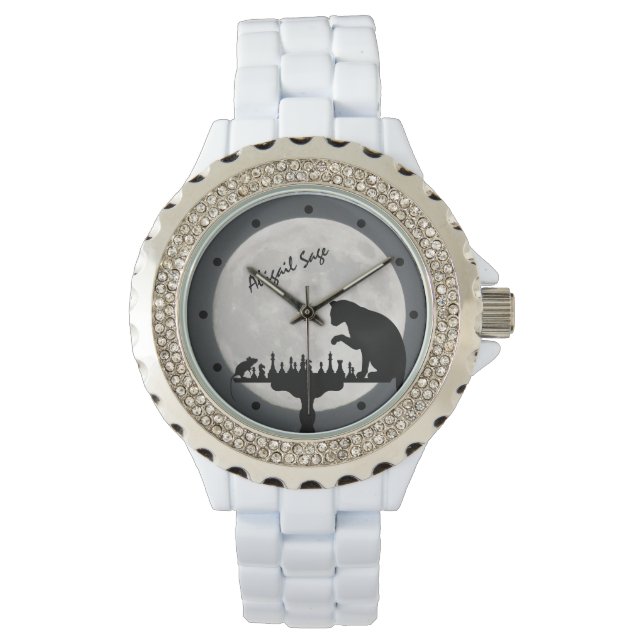 Relógio De Pulso Gato de Lua Chess Completo Personalizado e Jogo de (Frente)