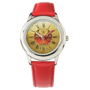 Relógio De Pulso Gemstones ANTICOS TIME Red Ruby, Dourado amarelo