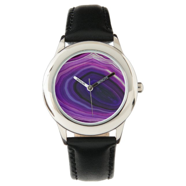 Relógio De Pulso Geodo roxo roscado por queda (Frente)