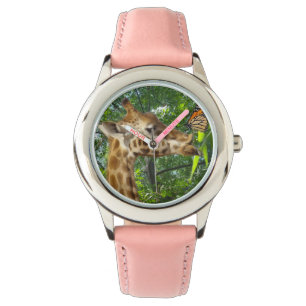 Relógio De Pulso Girafa Burtterfly de beijo,