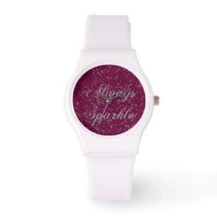 Relógio De Pulso Glitter de Prata Sparkle