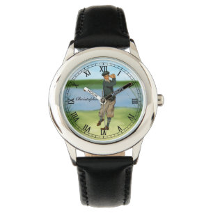 Relógio De Pulso Golfe personalizado do jogador de golfe do olhar