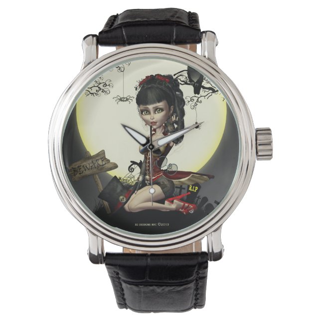 Relógio De Pulso Gótica Steampunk Lolita Girl Wrist Watch (Frente)