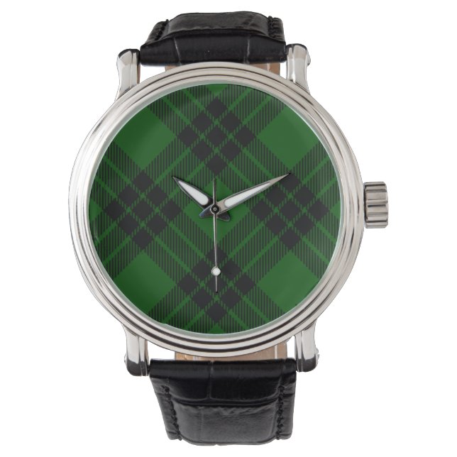 Relógio De Pulso Graham tartan green black xadrez (Frente)