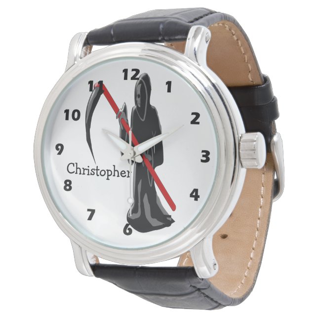 Relógio De Pulso Grim Reaper Design Apenas Adicione Nome (Angular)