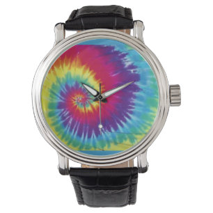 Relógio De Pulso Groovy Tie Dye Leather Watch
