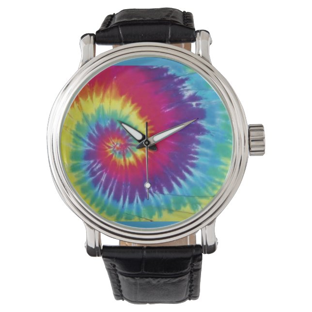 Relógio De Pulso Groovy Tie Dye Leather Watch (Frente)