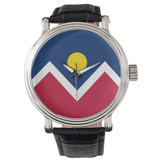 Relógio De Pulso Guarda especial Patriótica com Bandeira de Denver (Frente)